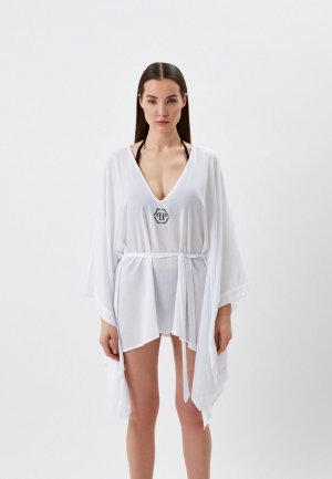 Туника пляжная Philipp Plein. Цвет: белый