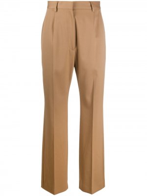 Укороченные брюки широкого кроя MM6 Maison Margiela. Цвет: коричневый