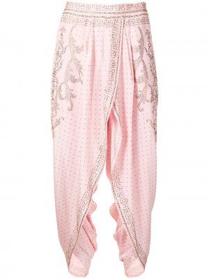 Укороченные брюки с кристаллами Camilla. Цвет: розовый