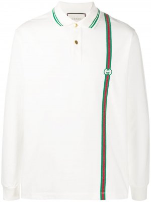 Рубашка поло с логотипом Gucci. Цвет: белый