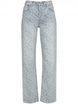 Прямые джинсы с жаккардовым логотипом Casablanca. Цвет: синий