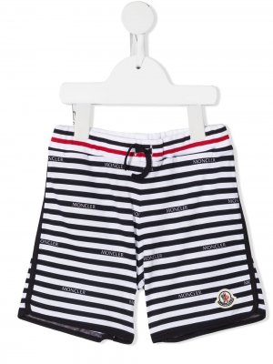 Спортивные шорты в полоску Moncler Enfant. Цвет: белый