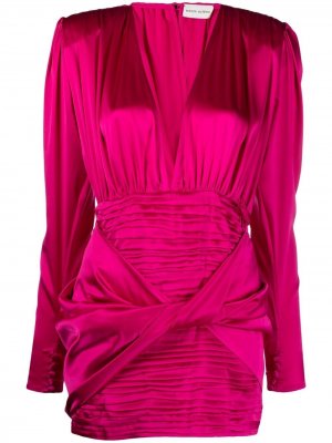 Платье мини с длинными рукавами и сборками Magda Butrym. Цвет: розовый