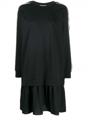Платье-толстовка с вышивкой пайетками TWINSET. Цвет: черный