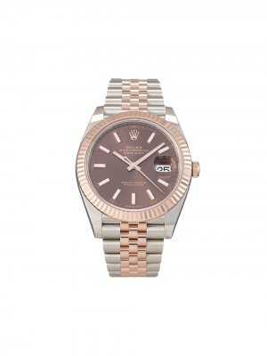 Наручные часы Datejust pre-owned 41 мм 2020-го года Rolex. Цвет: коричневый