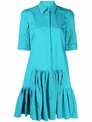 Платье-рубашка с эффектом потертости Talbot Runhof. Цвет: синий