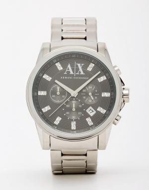 Часы с ремешком из нержавеющей стали  AX2092 Armani Exchange. Цвет: серебряный