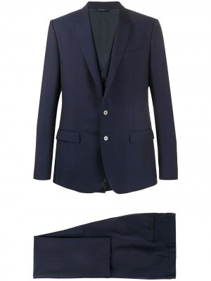 Костюм-тройка с однобортным пиджаком Dolce & Gabbana. Цвет: синий