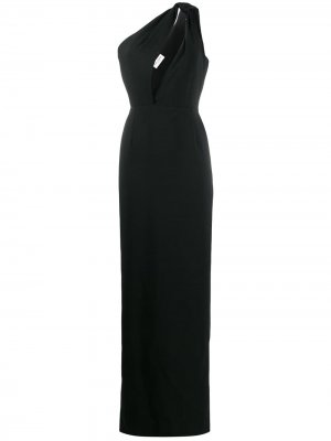 Длинное платье на одно плечо Saint Laurent. Цвет: черный