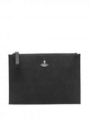 Клатч с логотипом Orb Vivienne Westwood. Цвет: черный