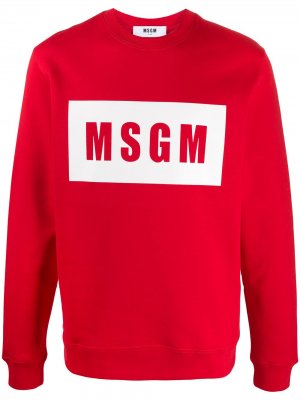 Толстовка с логотипом MSGM. Цвет: красный
