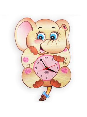 Часы с маятником Подружка Семёна Ларец Чудес. Цвет: светло-коричневый, розовый