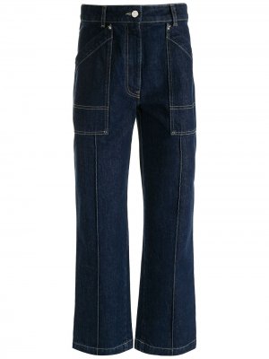 Укороченные джинсы широкого кроя Moncler. Цвет: синий