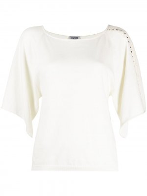 Блузка с кружевными вставками LIU JO. Цвет: белый