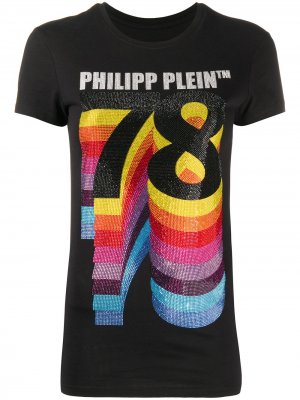 Декорированная футболка с принтом 78 Philipp Plein. Цвет: черный