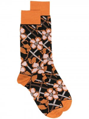 Носки с цветочным принтом Marni. Цвет: черный