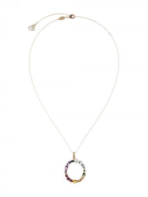 Колье с подвеской в форме буквы O из топазов Dolce & Gabbana. Цвет: золотистый