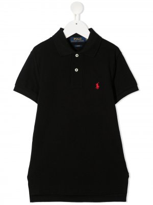 Рубашка поло с вышитым логотипом Ralph Lauren Kids. Цвет: черный