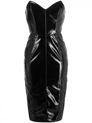 Облегающее платье миди Elisabetta Franchi. Цвет: черный