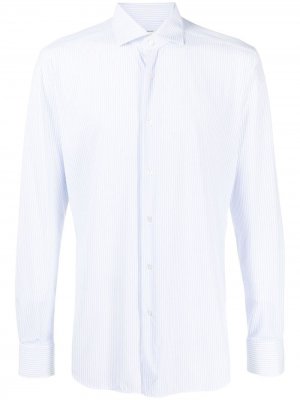 Полосатая рубашка с длинными рукавами Xacus. Цвет: синий