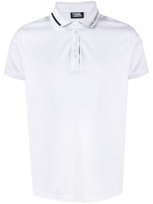 Рубашка поло с полосками на воротнике Karl Lagerfeld. Цвет: белый