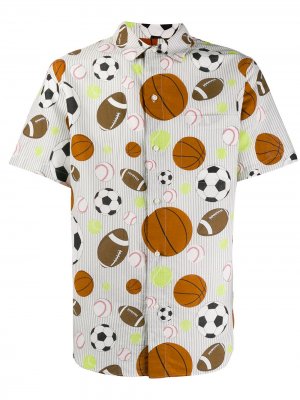 Рубашка с короткими рукавами и принтом Fun-Mix Thom Browne. Цвет: серый