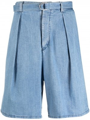 Джинсовые шорты со складками Giorgio Armani. Цвет: синий