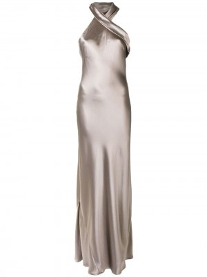 Вечернее платье Pandora с эффектом металлик Galvan. Цвет: серый