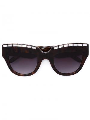 Декорированные солнцезащитные очки Vera Wang. Цвет: коричневый