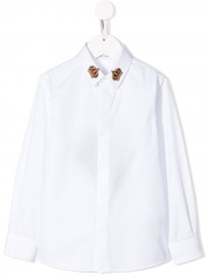 Рубашка с вышивкой Dolce & Gabbana Kids. Цвет: белый