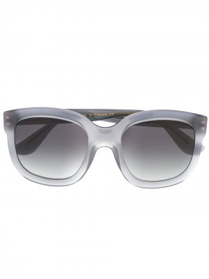 Затемненные солнцезащитные очки в квадратной оправе Emmanuelle Khanh. Цвет: серый