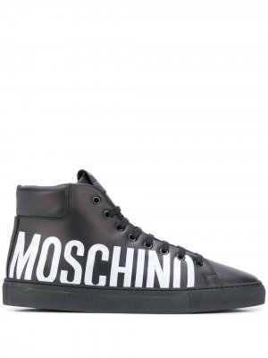 Высокие кеды с логотипом Moschino. Цвет: черный