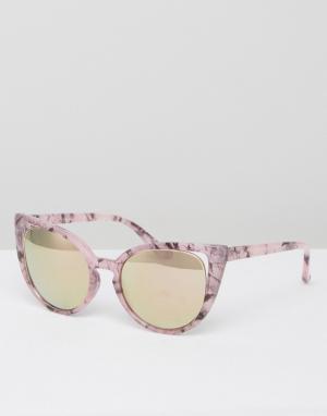 Солнцезащитные очки кошачий глаз ASOS. Цвет: розовый