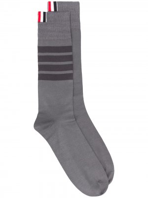 Носки с полосками 4-Bar Thom Browne. Цвет: серый
