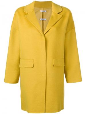 Однобортное пальто P.A.R.O.S.H.. Цвет: желтый