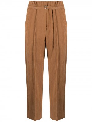 Укороченные брюки с поясом Alysi. Цвет: коричневый