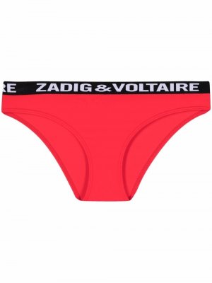 Плавки бикини с логотипом на поясе Zadig&Voltaire. Цвет: красный