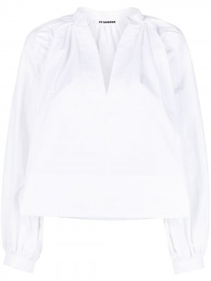 Блузка с пышными рукавами Jil Sander. Цвет: белый