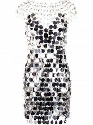 Приталенное платье с пайетками Paco Rabanne. Цвет: нейтральные цвета