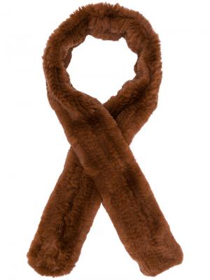Классический шарф Yves Salomon. Цвет: коричневый