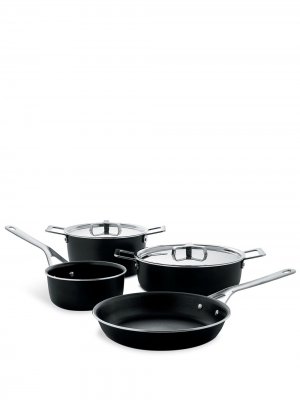 Набор сковородок и кастрюль (шесть предметов) Alessi. Цвет: черный