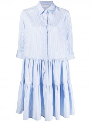 Платье-рубашка в тонкую полоску Fabiana Filippi. Цвет: синий