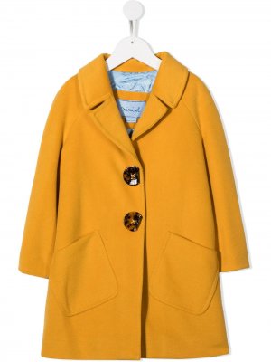 Однобортное пальто Mi Sol. Цвет: желтый