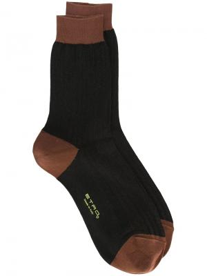 Двухцветные носки Etro. Цвет: чёрный