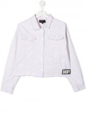 Джинсовая куртка с нашивкой-логотипом Dkny Kids. Цвет: нейтральные цвета