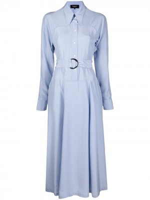 Платье-рубашка с поясом Rochas. Цвет: синий