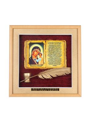 Панно большое Казанская Богородица Urazaev shop. Цвет: светло-коричневый