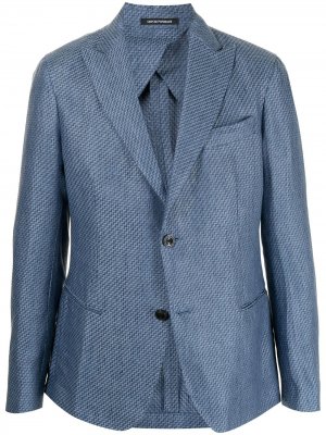 Пиджак с узором зигзаг Emporio Armani. Цвет: синий