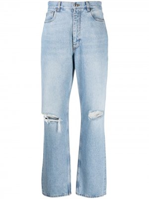 Прямые джинсы с прорезями Etro. Цвет: синий