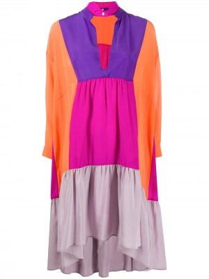 Платье-туника в стиле колор-блок Jejia. Цвет: оранжевый